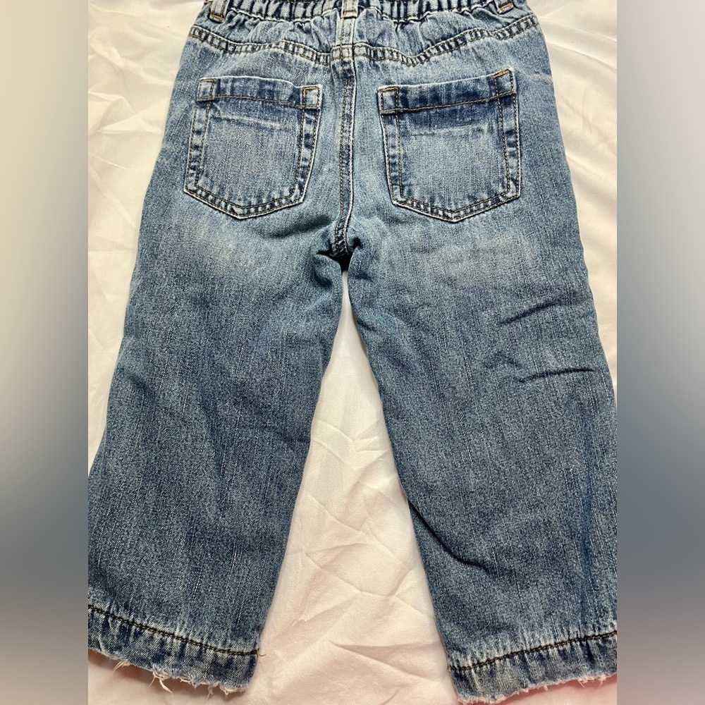Fleece Lined Healthtex 24 Month Red Blue Jeans PRELOVED Wear shown in photos - Picture 10 of 13